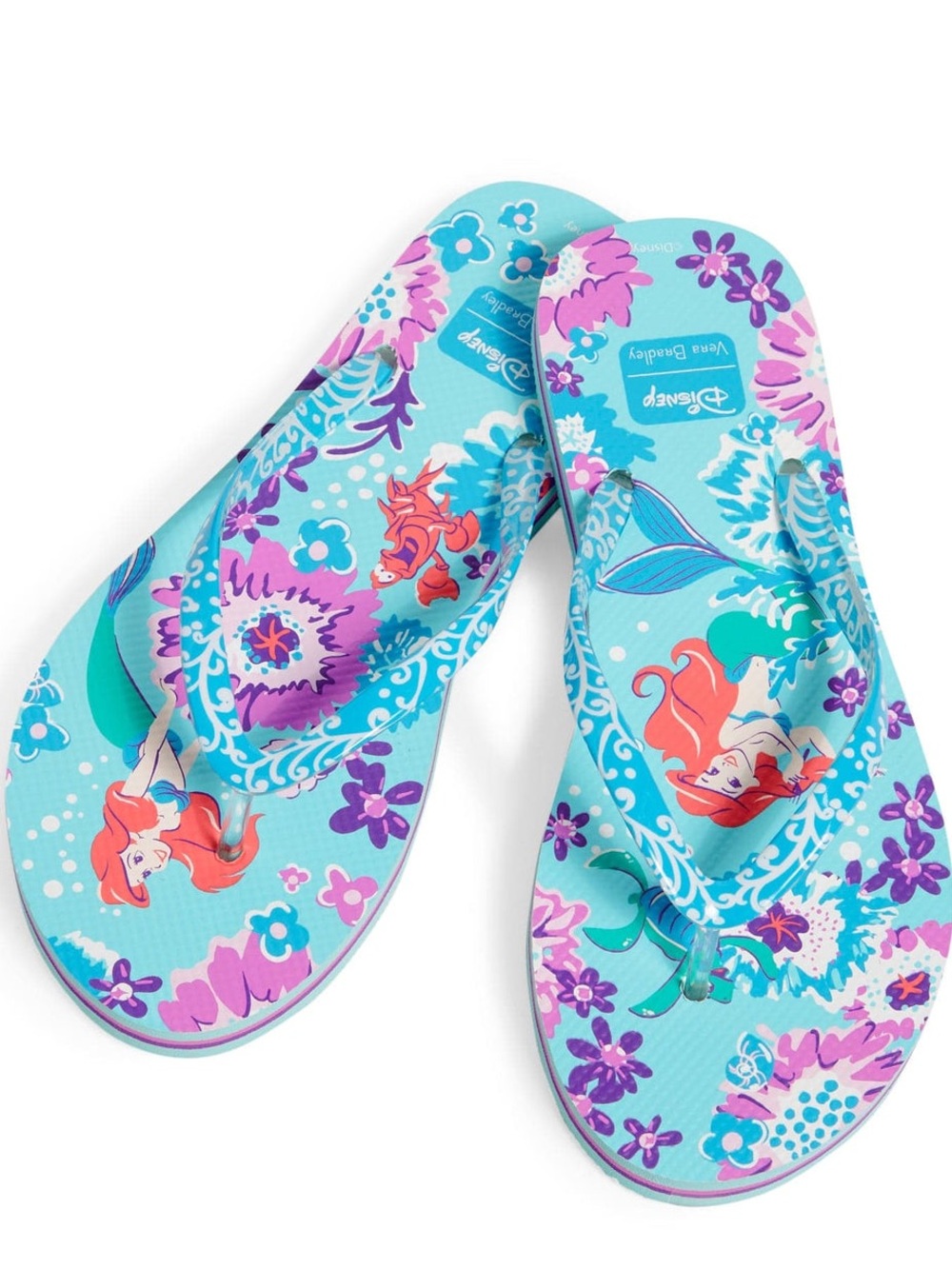 New Vera Bradley Disney The Little Mermaid Flip Flops Womens Large 9-10 Ariel - Picture 11 of 11